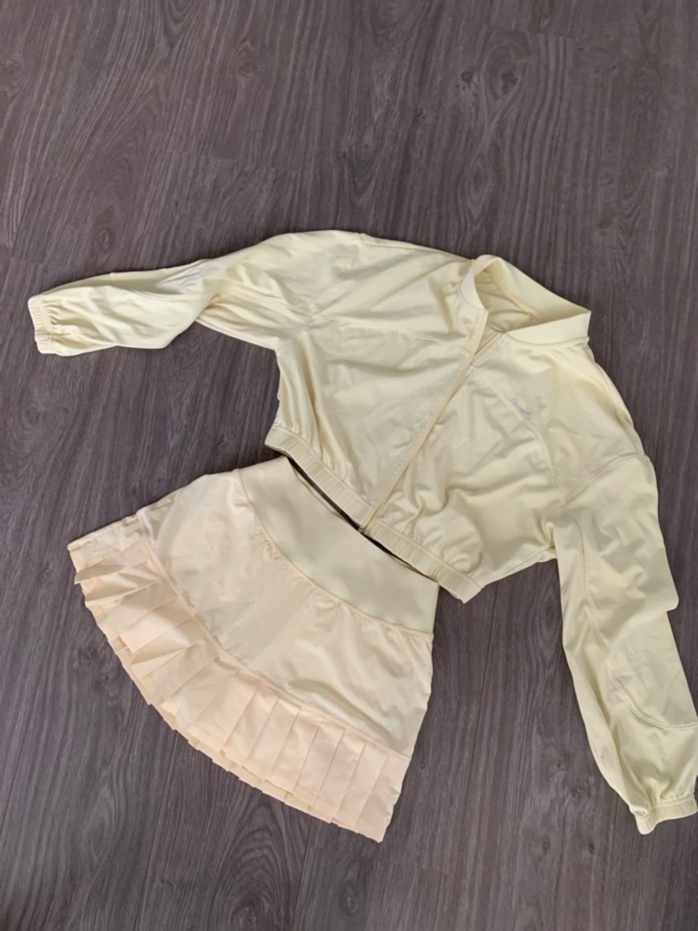 Light Yellow Athletic Skirt Set